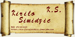Kirilo Simidžić vizit kartica